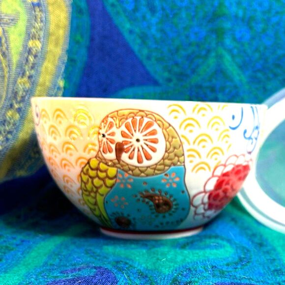 Dutch Wax Owl Bowl with Vent Cap Cover (7) - Picture 2 of 5